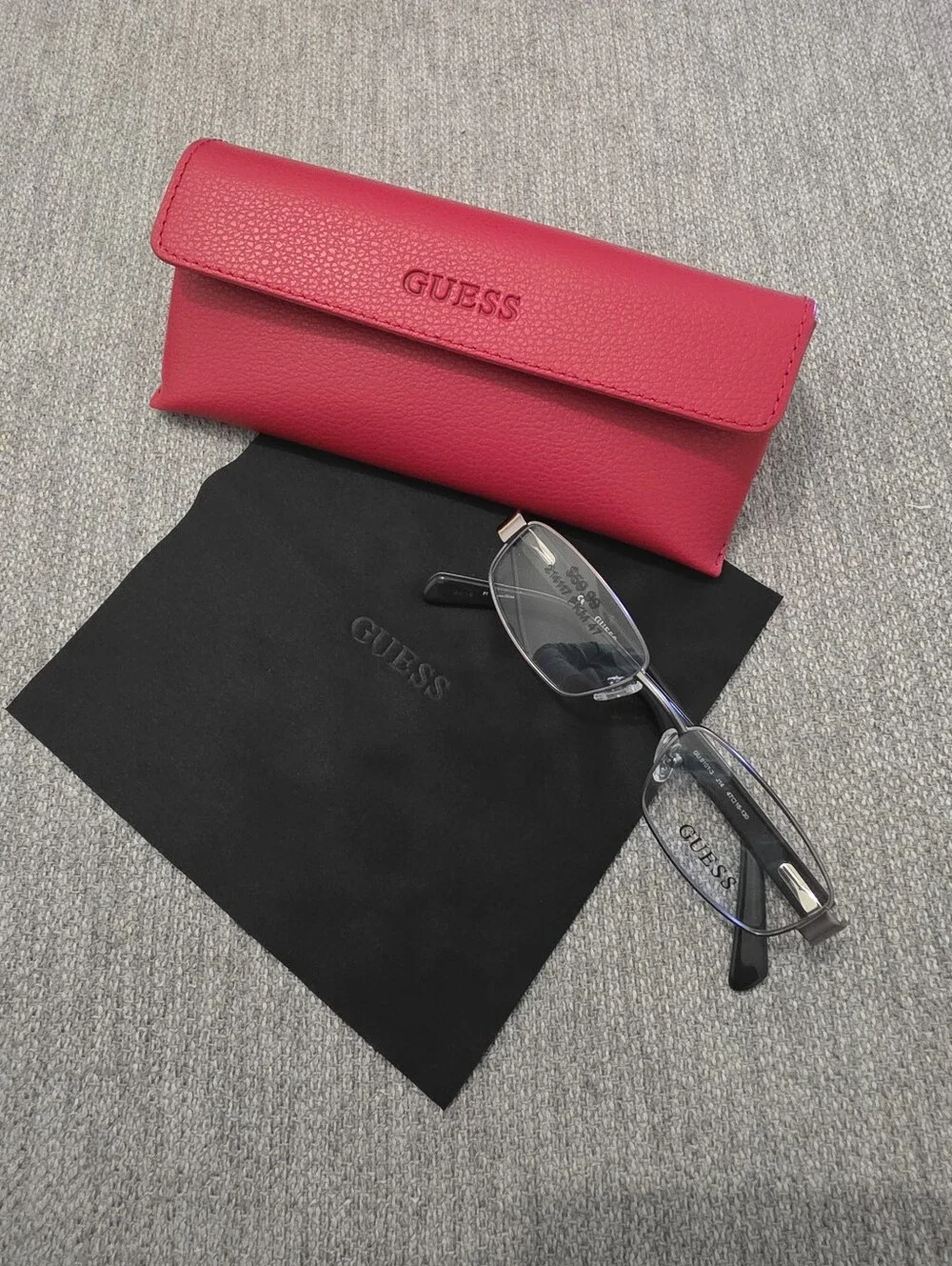 New Guess Grey Metal Frame Prescription Eyeglasses